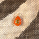 Orange Quartz Bubble Teardrop Charm