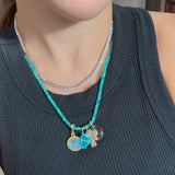 Blue Puka Gemstone Shell Charm