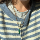 Malachite Minnow Charm for chain