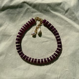 PURPLE CABANA STRIPE NECKLACE