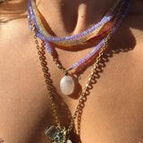 LUXE FACETED PERIWINKLE OPAL NECKLACE
