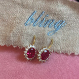 HOLIDAY LUXE HALO EARRING IN RUBY PINK