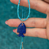 Lapis Fish Charm