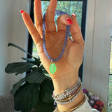 Light Green Puka Gemstone Shell Charm