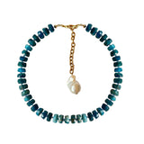 SARDINIA BEADED NECKLACE IN BLUE APATITE