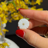 Mother of Pearl Carved Coin Charm