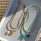 Luxe layering Necklace in watermelon Tourmaline