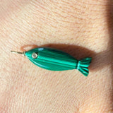 Malachite Minnow Charm for chain