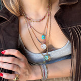 THE ELLE BRIOLETTE NECKLACE IN ANDESINE AND PERIDOT