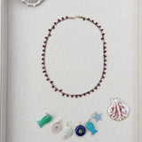 LUXE TOURMALINE AND GARNET BRIOLETTE NECKLACE