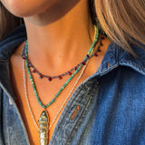 IOLITE and GARNET BRIOLETTE NECKLACE