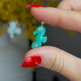 Green Chalcedony Seahorse Charm