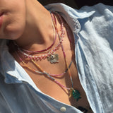LIMITED EDITION: WHITE OPAL AND PINK TOPAZ BRIOLETTE  NECKLACE