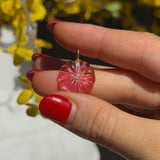 Pink Quartz Carved Coin Charm