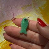 Green Chalcedony Small Fish Charm