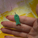 Green Chalcedony Small Fish Charm