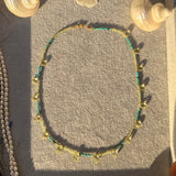 PERIDOT / TURQUOISE AND LEMON QUARTZ BRIOLETTE NECKLACE