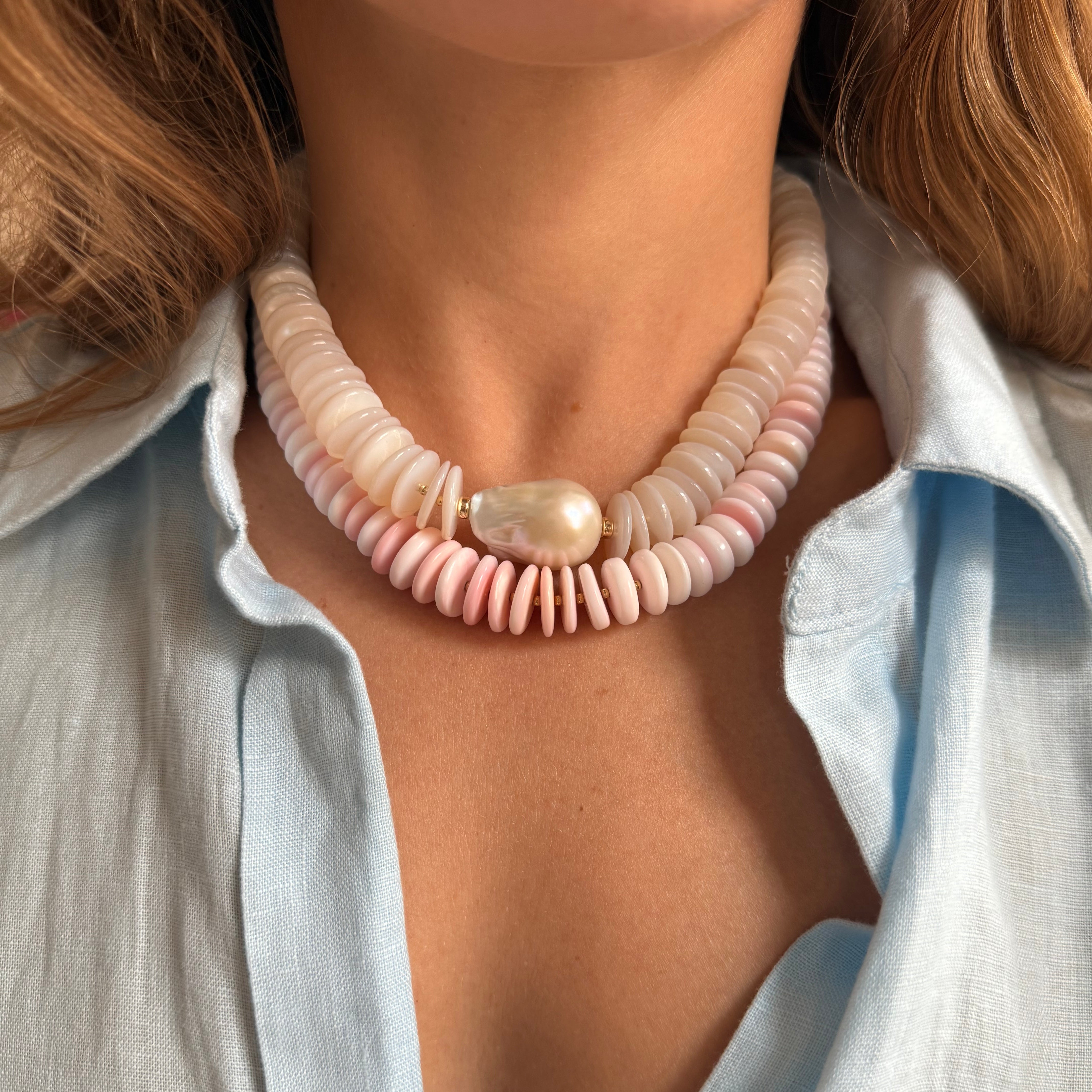 PINK QUEEN CONCH SHELL NECKLACE – Maggie Villamaria