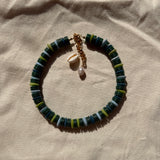 GREEN CABANA STRIPE NECKLACE
