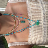Green Chalcedony Shell Charm
