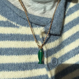 Malachite Minnow Charm for chain