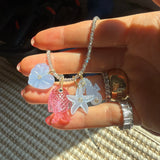 Aqua Chalcedony Heart Charm