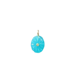 Sky Blue Carved Oval Charm