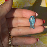 Blue Quartz Small Fish Charm