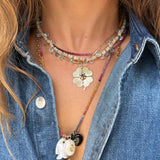 LIMITED EDITION: WHITE OPAL AND BLUE TOPAZ BRIOLETTE  NECKLACE