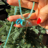 Blue Puka Gemstone Shell Charm