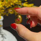 Bubble Pendant in Amber with Bezel