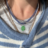 Light Green Puka Gemstone Shell Charm