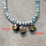 Limited Edition Aquamarine and Peacock Baroque Necklace