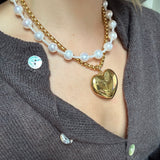 Signature Heart Necklace on Gold Chain - 16 inch