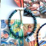 SARDINIA BEADED NECKLACE IN BLUE APATITE