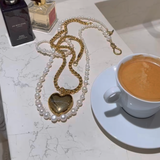 Signature Heart Necklace on Gold Chain - 24 inch