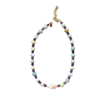 Aquamarine + Amethyst Mixed Baroque Necklace