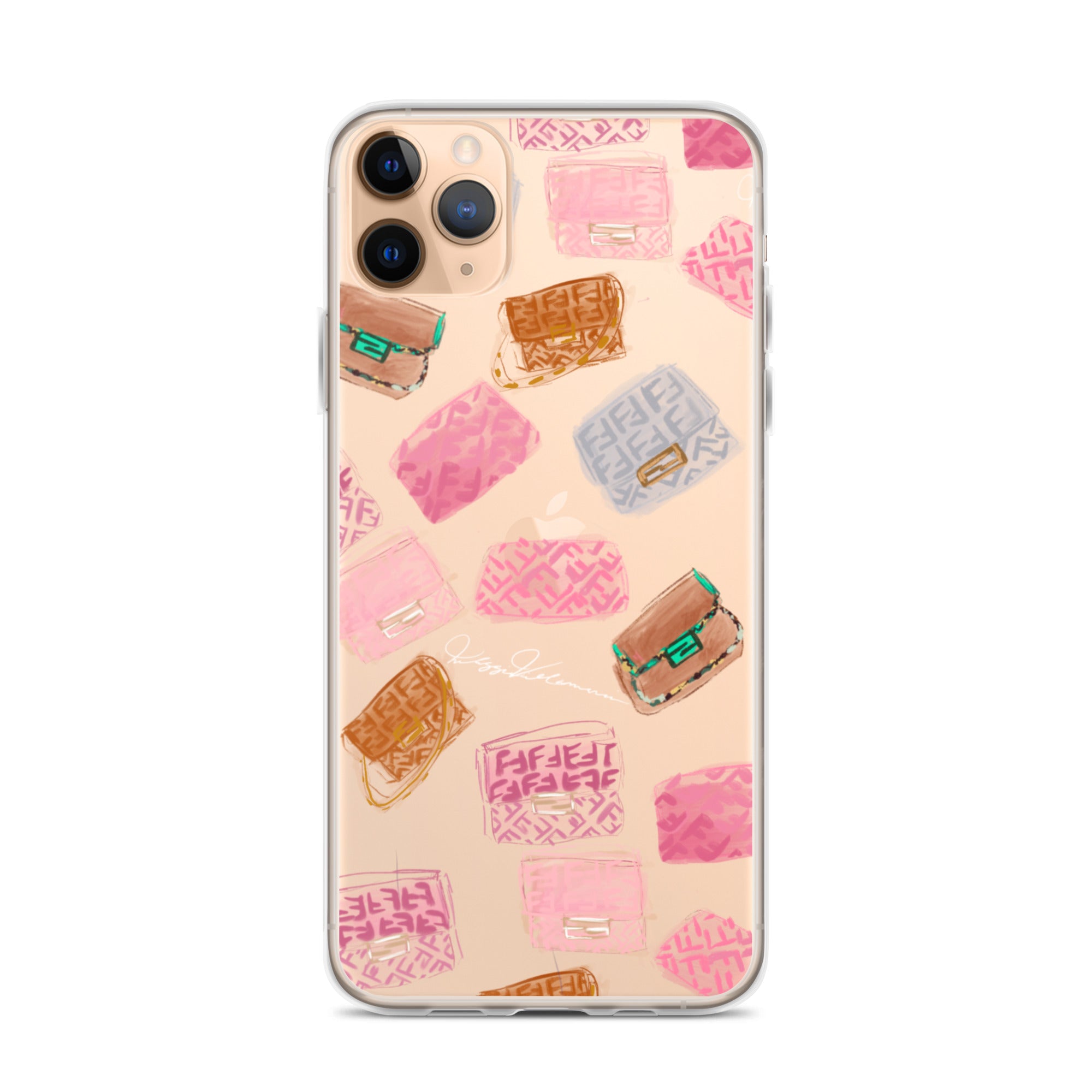 Pink Fendi Purse Fashion Illustration Clear Case for iPhone®