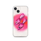 Pink Manolo Shoe Fashion Illustration Clear Case for iPhone®