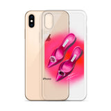 Pink Manolo Shoe Fashion Illustration Clear Case for iPhone®