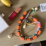 AMALFI VINYL BEAD NECKLACE IN CORAL