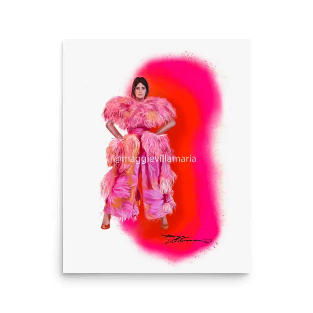 Kacey Musgraves Fashion Illustration Print 16×20