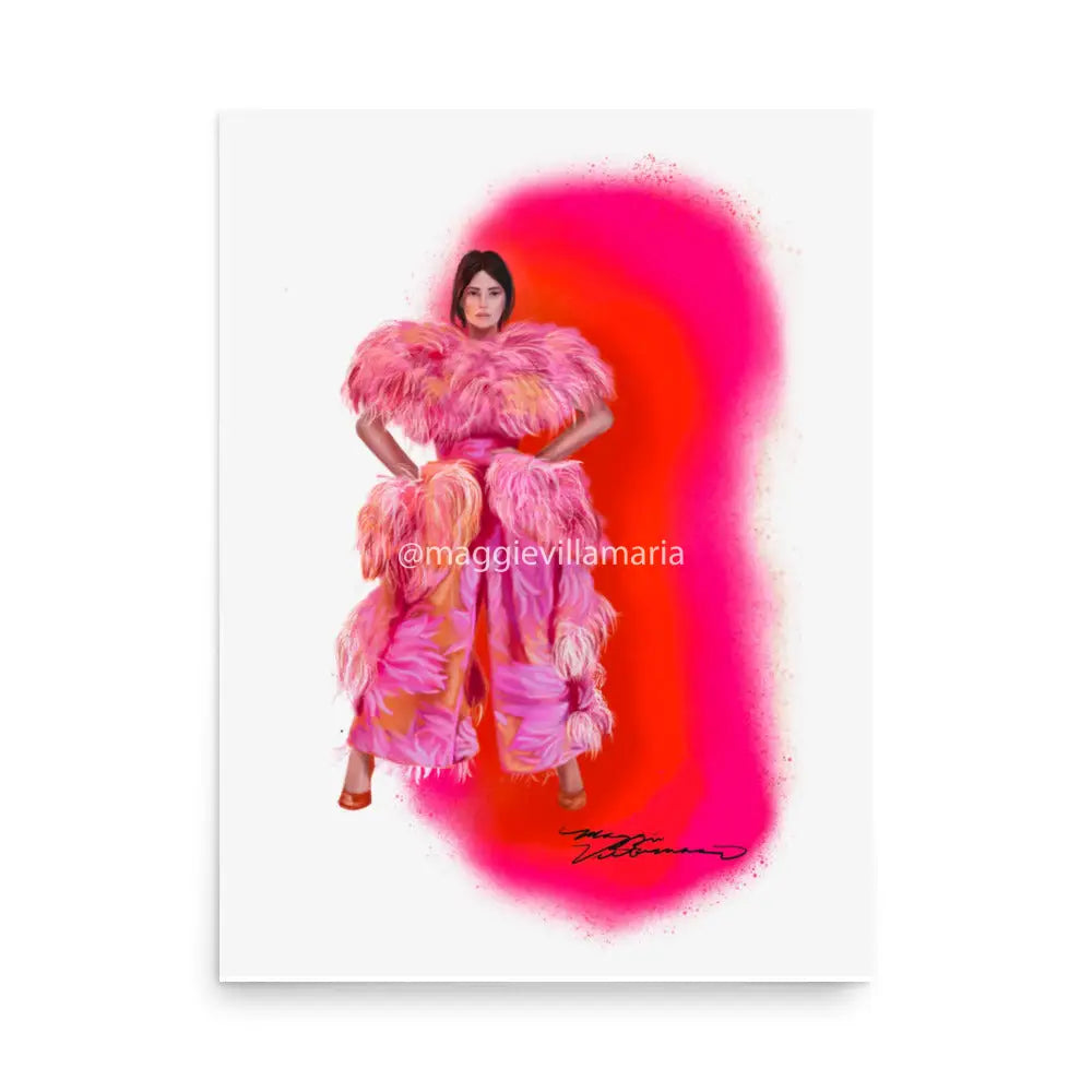 Kacey Musgraves Fashion Illustration Print 18×24