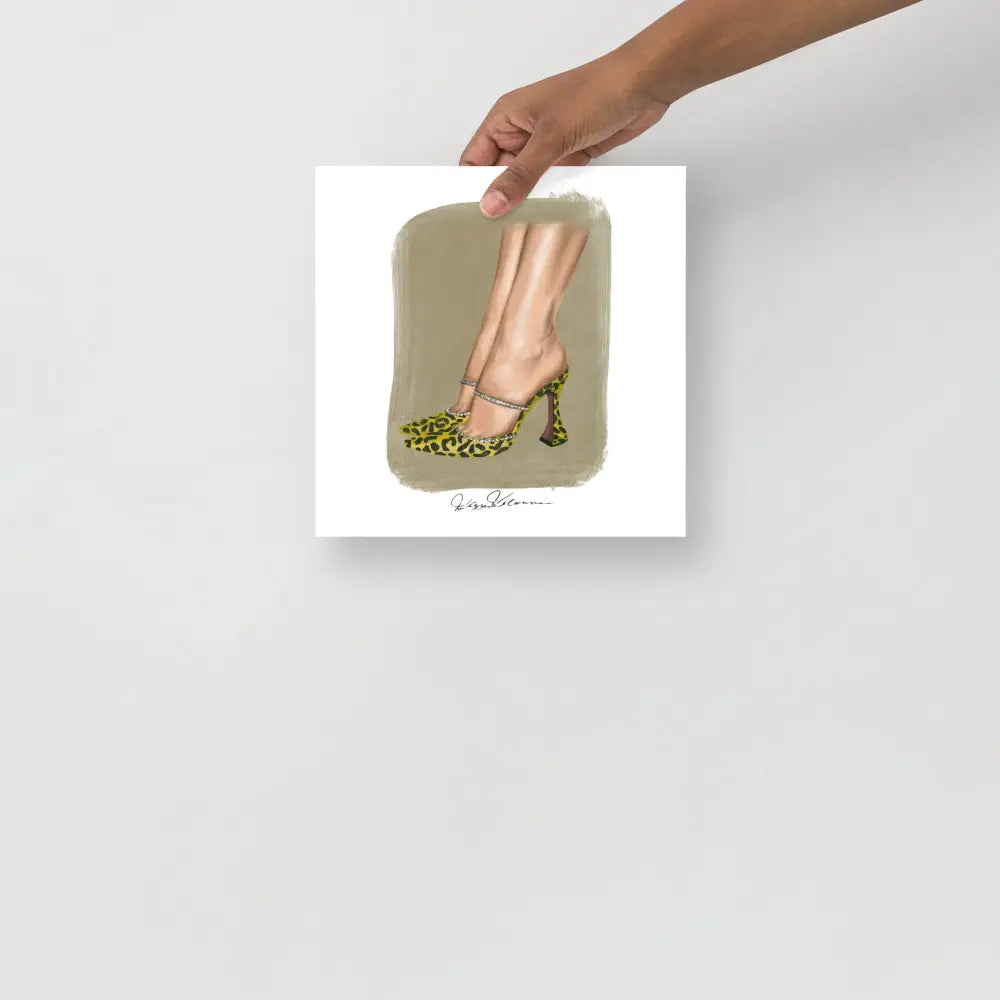 Leopard Stiletto Fashion Illustration Print 10×10