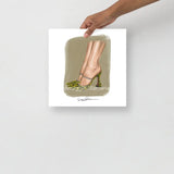 Leopard Stiletto Fashion Illustration Print 12×12