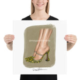 Leopard Stiletto Fashion Illustration Print 18×18