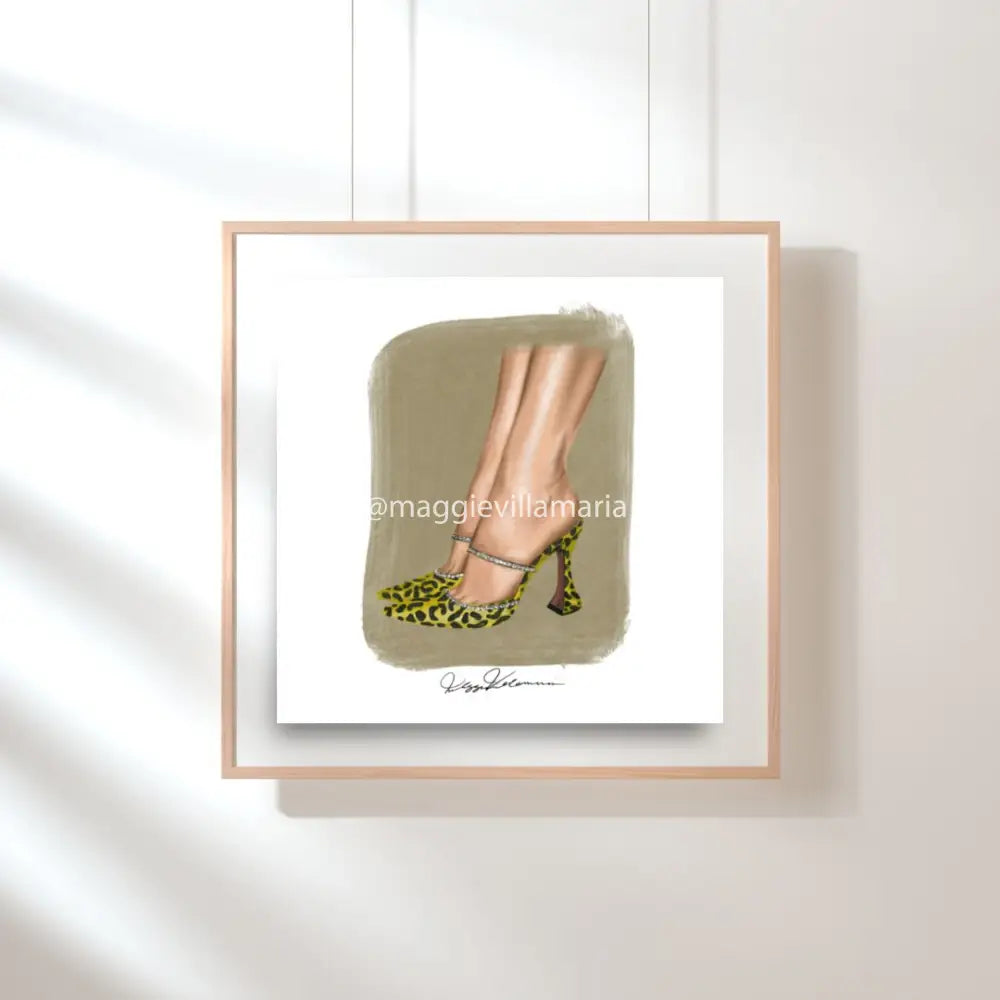 Leopard Stiletto Fashion Illustration Print