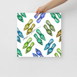 Manolo Shoe Fashion Illustration Print 16×16