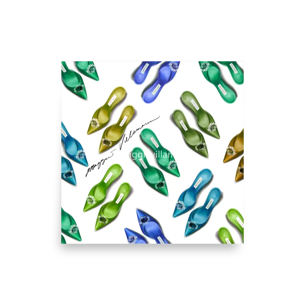 Manolo Shoe Fashion Illustration Print