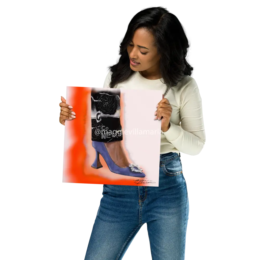 Orange Burnout Fashion Stiletto Print 12×12